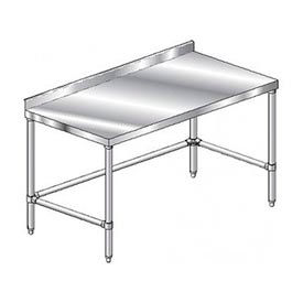 304 Stainless Steel Table, 144 x 36", 2-3/4" Backsplash, 14 Gauge