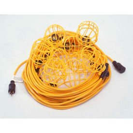 50' 12/3 STW String Light, Plastic Guards, 5 sockets