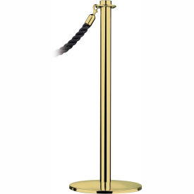 Post Rope Safety Crowd Control Queue Stanchion Universal Contemporary, Satin Brass