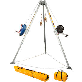 Adjustable 8' Aluminum Confined Space Tripod Kit w/ 3-way Retrieval SRL