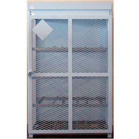 12 Capacity 30 Lbs Cylinders Heavy Duty Steel Gas Cylinder Cage 44"Wx30"Dx68"H White, Manual Close