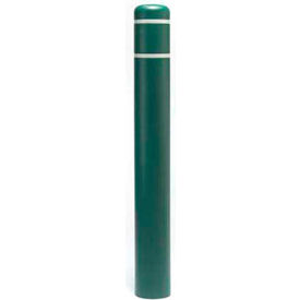 Bollard Cover, 7" Dia. x 52"H, Green With White Tape, 7X52GNW
