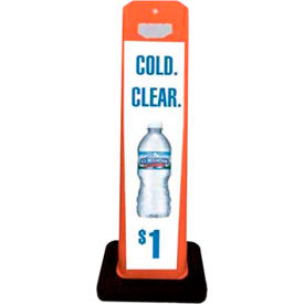 Portable Media Bollard, Orange, with Rubber Base