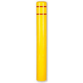 Bollard Cover, 8 7/8" Diameter x 52" Height, Yellow with Red Reflective Tape, 8x52YR