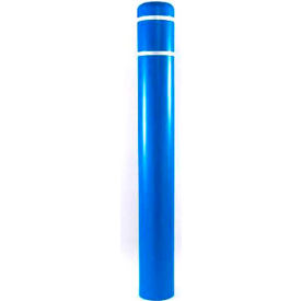 Post Guard Bollard Cover, 7" Diameter x 52" Height, Blue with White Tape, Blue 52" Cover