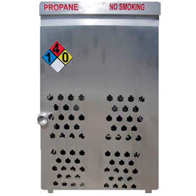 20 Lbs. Aluminum Gas Cylinder Cage, 30"W x 44"D x 68"H, Silver, Manual Close