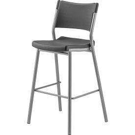 Cafe Time Bistro Stool 30" Seat w/ Backrest 17"W x 16"D x 42"H Charcoal