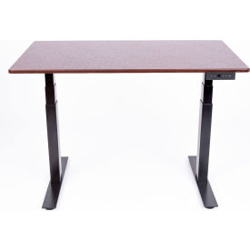 60" Electric Stand Up Desk - 3-Stage Dual-Motor - Dark Walnut Top with Black Frame