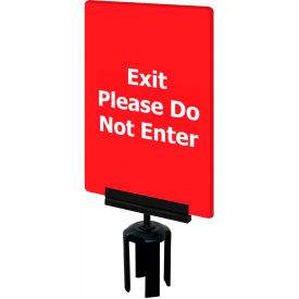 Acrylic Sign, "Exit Please Do Not Enter", 7"Wx11"H, Red/White