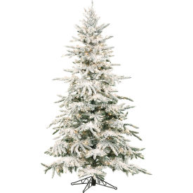 Artificial Christmas Tree, 7.5 Ft. Mountain Pine Flocked, Clear LED Lights