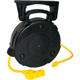 40' 12/3 SJTW Cable Reel, 15A Triple Outlet