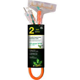 12/3 2' Heavy Duty Extension Cord, Lighted End