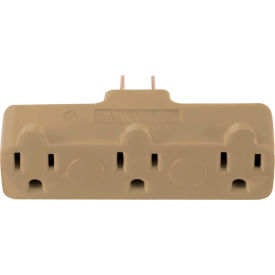 3 Outlet Tri-Tap Rubber Adapter, Beige