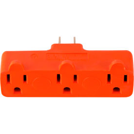 3 Outlet Tri-Tap Rubber Adapter, Orange