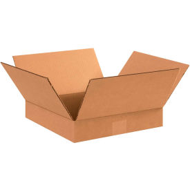 Flat Cardboard Corrugated Boxes, 12"L x 12"W x 2"H, Kraft