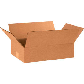 Flat Cardboard Corrugated Boxes, 18"L x 13"W x 5"H, Kraft