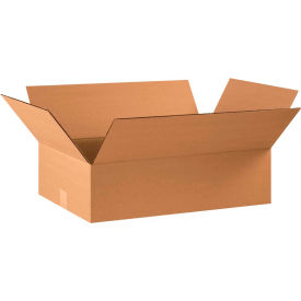 Flat Cardboard Corrugated Boxes, 22"L x 12"W x 6"H, Kraft