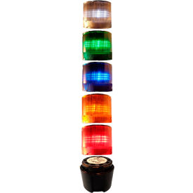 70mm Light Stack, 120V LED, BLK Term, W-G-B-A-R