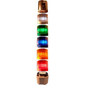 70mm Light Stack, 24V LED, GRAY Term, W-G-B-A-R,100DB