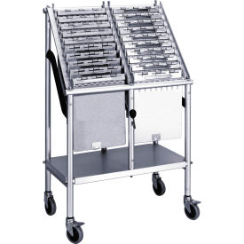 Wheeled Chart Carrier, 2-Tier, 23"W x 13"D x 37"H, Anodized Aluminum