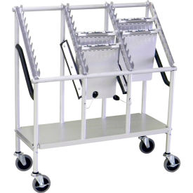 Wheeled Chart Carrier, 3-Tier, 33"W x 13"D x 37"H, Anodized Aluminum