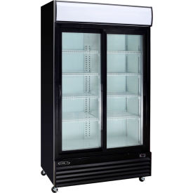 Refrigerated Merchandiser, 2 Glass Doors, 50 Cu. Ft., Black, 79-1/2"H x 52-3/8"W