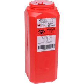 2 Quart Leak-tight Sharps Container with Locking Screw Cap, Red, 12/CS