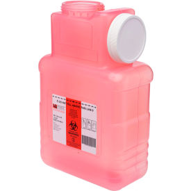 1.5 Gallon Leak-tight Sharps Container with Locking Screw Cap, Translucent Red