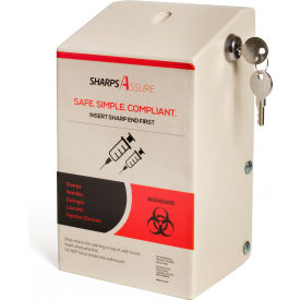 Wall Mount Enclosure with Lock and Key, For 1 Qt. WD Series Sharps Containers