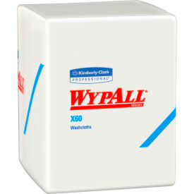WypAll X60 Washcloths, 12-1/2 x 10, White, 70/Pack, 8 Packs/Carton