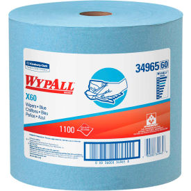 WypAll X60 Wipers, Jumbo Roll, 12-1/2 x 13-2/5, Blue, 1100/Roll