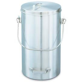 Covered Ice Cream & Tote Pail, 9-7/32" Dia. x 16-13/16" H, Silver