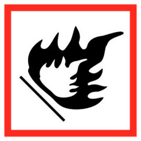 Flammable GHS Label, Vinyl, 4" x 4", 5/PACK