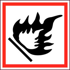 Flammable GHS Label, Vinyl, 2" x 2", 250/ROLL