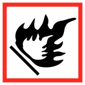Flammable GHS Label, Vinyl, 4" x 4", 250/ROLL