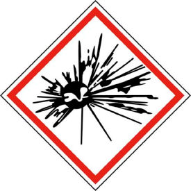 Explosive GHS Label, Vinyl, 2" x 2", 5/PACK