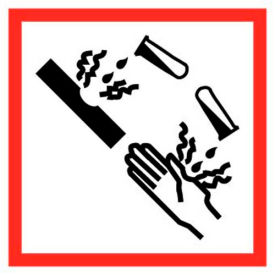 Corrosive GHS Label, Vinyl, 4" x 4", 250/ROLL