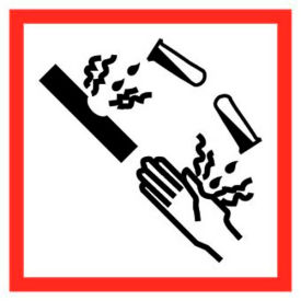Corrosive GHS Label, Vinyl, 2" x 2", 5/PACK