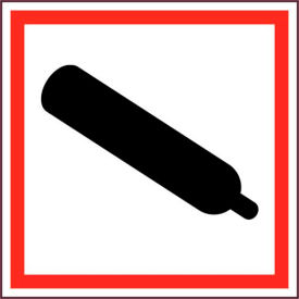 Compressed Air GHS Label, Vinyl, 2" x 2", 250/ROLL