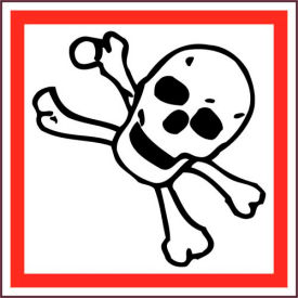 Toxic GHS Label, Vinyl, 2" x 2", 250/ROLL