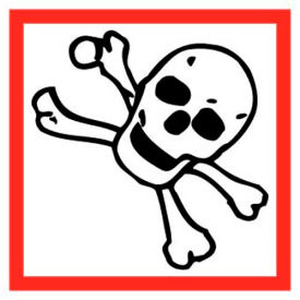 Toxic GHS Label, Vinyl, 2" x 2", 5/PACK