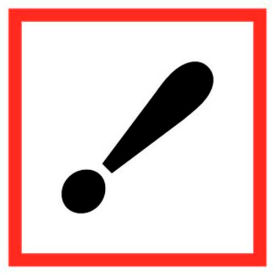 Harmful Irritant GHS Label, Vinyl, 2" x 2", 5/PACK