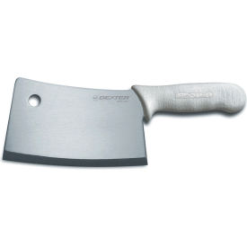Cleaver Stainless High Carbon Steel, Stamped, White Handle, 7"L