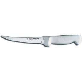 Flexible Curved Boning Knife, High Carbon Steel, Stamped, White Handle, 6"L