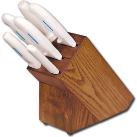 7 Piece Soft Grip Wooden Block Set, White Handle