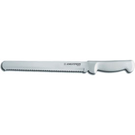 Scalloped Slicer, High Carbon Steel, Stamped, White Handle, 10"L