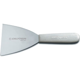 Griddle Scraper, High Carbon Steel, White Handle, 4"L