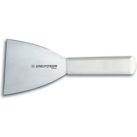 Griddle Scraper, High Carbon Steel, White Handle, 4"L