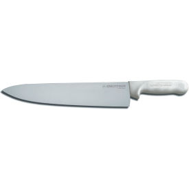 Cook's Knife, High Carbon Steel, Stamped, White Handle, 12"L