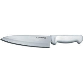 Cook's Knife, High Carbon Steel, Stamped, White Handle, 8"L